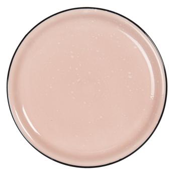 Růžový keramický talíř s kaňkami Printemps – Ø 22*3 cm 6CEDP0052P