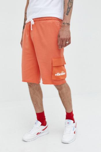 Bavlněné šortky Ellesse pánské, oranžová barva