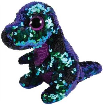Beanie Boos Flippables CRUNCH - fialovo-zelený dinosaurus 24 cm