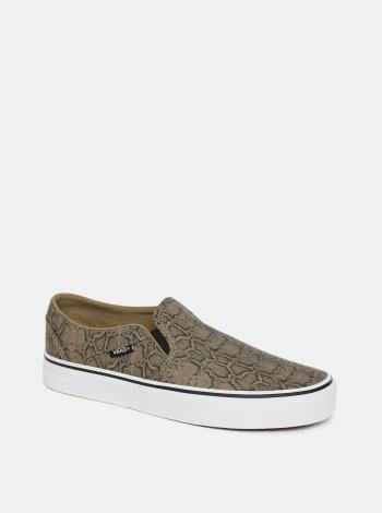 Khaki dámské vzorované slip on VANS