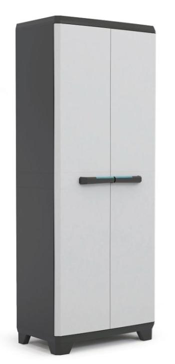 LINEAR TALL skříň, 173 x 68 x 39 cm, černá + světle šedá