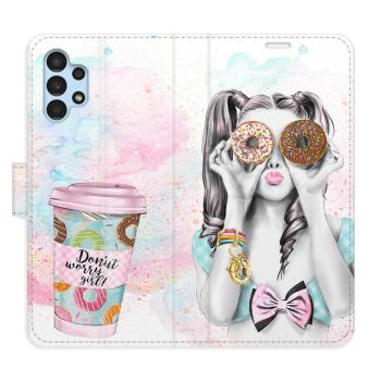 Flipové pouzdro iSaprio - Donut Worry Girl - Samsung Galaxy A13 / A13 5G