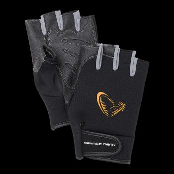 Savage gear rukavice neoprene half finger black - xl