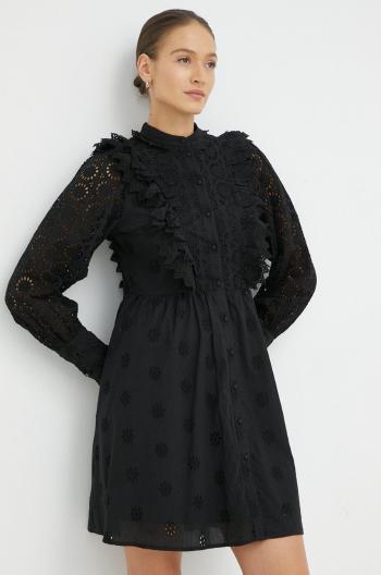 Bavlněné šaty Y.A.S černá barva, mini