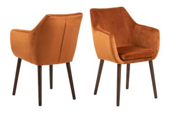 Židle s opěrkou Nora – oranžová