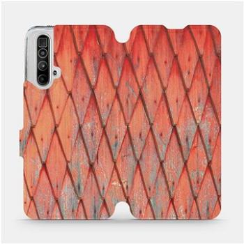 Flipové pouzdro na mobil Realme X3 SuperZoom - MK01S Oranžový vzor dřeva (5903516343898)