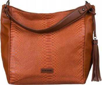 DAVID JONES SHOPPER BAG S KROKODÝLÍ VSADKOU - KARAMELOVÁ CM6594 COGNAC Velikost: ONE SIZE