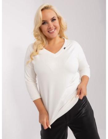 Dámská halenka plus size se stuhou MAMA ecru