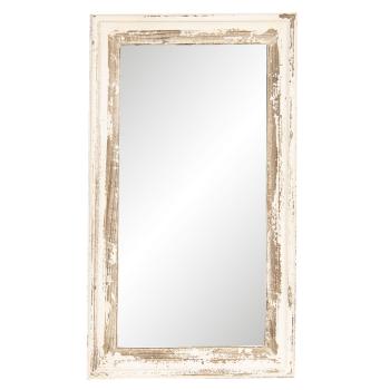 Nástěnné zrcadlo v bílém rámu s patinou - 42*3*73 cm 52S175