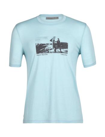 pánské merino triko krátký rukáv ICEBREAKER Mens Tech Lite II SS Tee Natural Run Club, Haze (vzorek) velikost: M