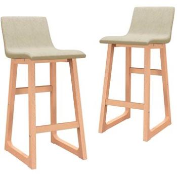 Barové židle 2 ks krémové textil (289399)