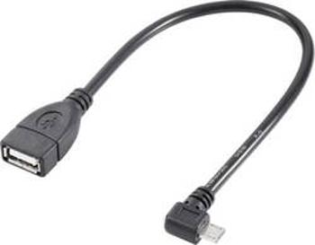 USB kabel Renkforce 1x microUSB 2.0 zástrčka ⇔ 1x USB 2.0 zásuvka 0.10 m, s OTG