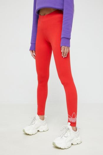 Legíny adidas Originals dámské, červená barva, s potiskem