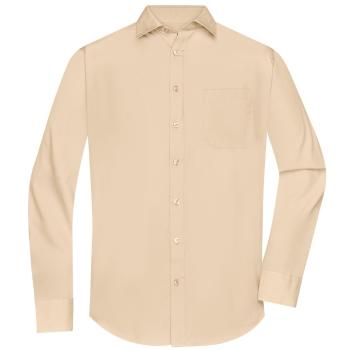 James & Nicholson Pánská košile s dlouhým rukávem JN678 - Stone | L