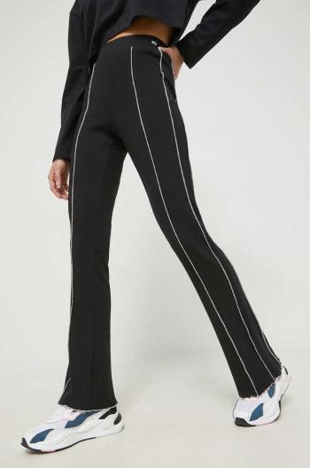 Kalhoty Tommy Jeans dámské, černá barva, zvony, medium waist