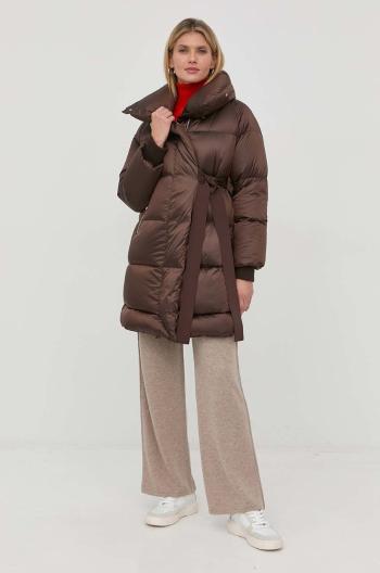 Péřová bunda MAX&Co. dámská, hnědá barva, zimní