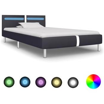Rám postele s LED světlem černý umělá kůže 90x200 cm (280846)