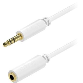 AlzaPower Core Audio 3.5mm Jack (M) to 3.5mm Jack (F) 2m bílý (APW-CBA3JF12W)