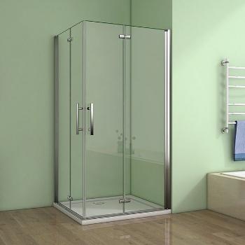 H K Obdélníkový sprchový kout MELODY R108, 100x80 cm se zalamovacími dveřmi včetně sprchové vaničky z litého mramoru SE-MELODYR108/SE-ROCKY-10080