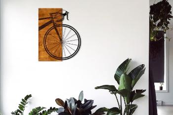 BIKE dřevěná nástěnná dekorace s kovovým motivem bicyklu