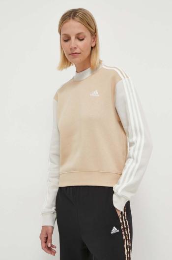 Mikina adidas dámská, béžová barva, vzorovaná, IR6140