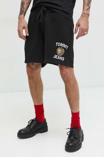 Bavlněné šortky Tommy Jeans černá barva