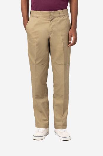 Kalhoty Dickies Strght Dble Knee Rec pánské, béžová barva, jednoduché, DK0A4XZEKHK-beige