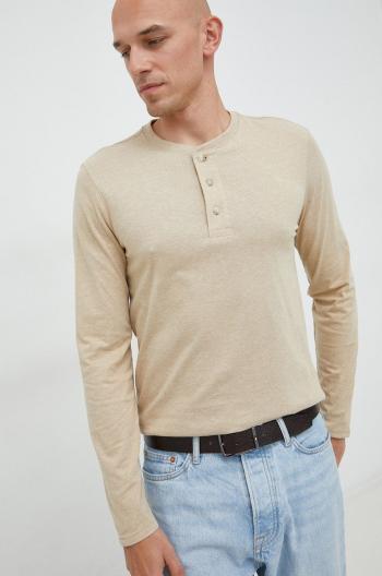 Tričko s dlouhým rukávem GAP béžová barva