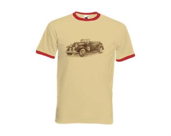 Pánské tričko s kontrastními lemy Retro auto