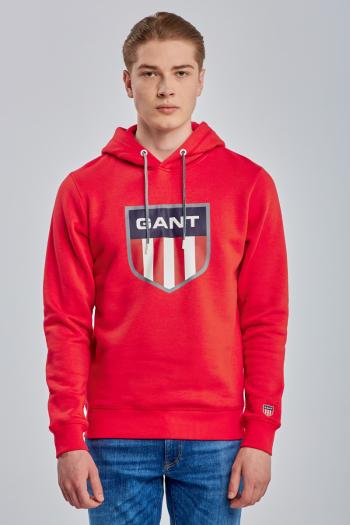 MIKINA GANT D1. GANT RETRO SHIELD SWEAT HOODIE červená M