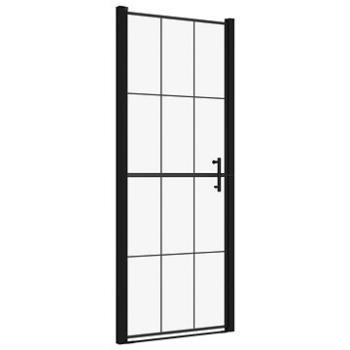 Sprchové dveře tvrzené sklo 91×195 cm černé 148888