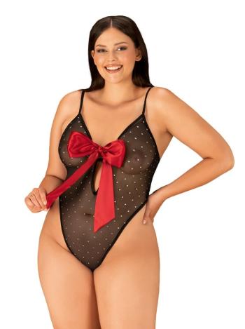 Elegantní body Tienesy teddy 2XL/3XL - Obsessive Černá 2XL/3XL