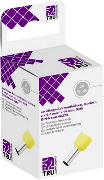 Dutinka TRU COMPONENTS T1906C158, 6 mm² x 14 mm, částečná izolace, žlutá, 25 ks