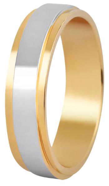Beneto Dámský bicolor snubní prsten z oceli SPD05 53 mm
