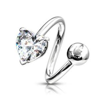 Šperky4U Piercing spirála - srdíčko - SP01021-C
