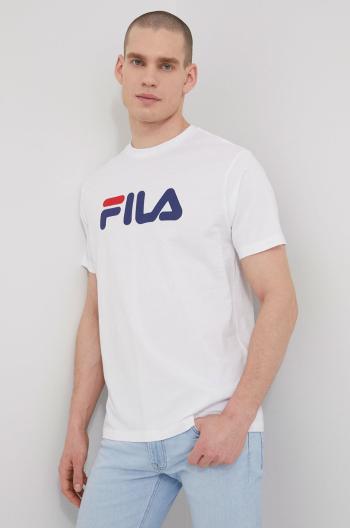 Bavlněné tričko Fila bílá barva, s potiskem