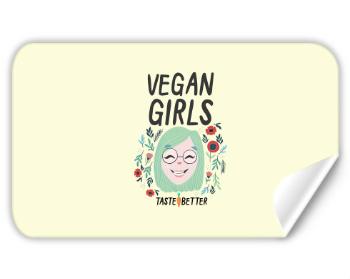 Samolepky obdelník - 5 kusů Veganské dívky chutnají líp