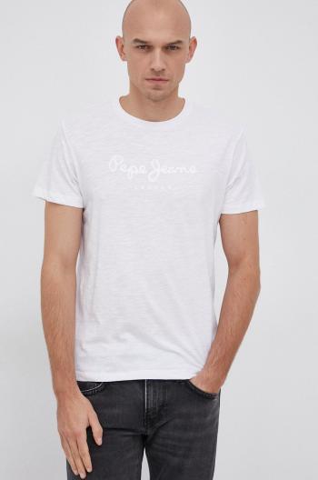 Bavlněné tričko Pepe Jeans Horst bílá barva, s potiskem