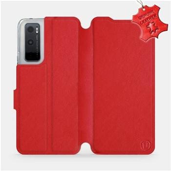 Kožené flip pouzdro na mobil Vivo Y70 - Červené -  Red Leather (5903516596850)