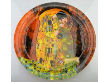 PROHOME - Podnos sklo 37,5cm Klimt Kiss