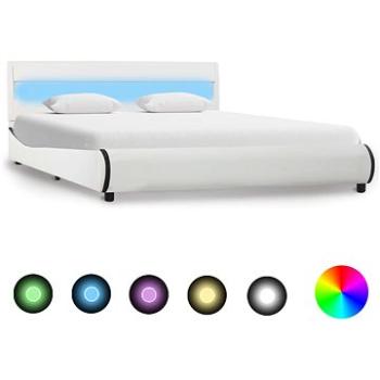 Rám postele s LED světlem bílý umělá kůže 140x200 cm (285017)