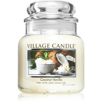 Village Candle Coconut Vanilla vonná svíčka (Glass Lid) 389 g