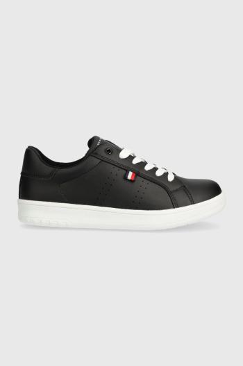 Dětské sneakers boty Tommy Hilfiger černá barva