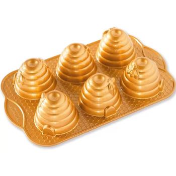 Forma na 6 malých včelích úlů Beehive Bundt® zlatá Nordic Ware