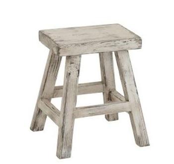 Dřevěná bílá stolička Ibiza - 40*37*45cm 1169