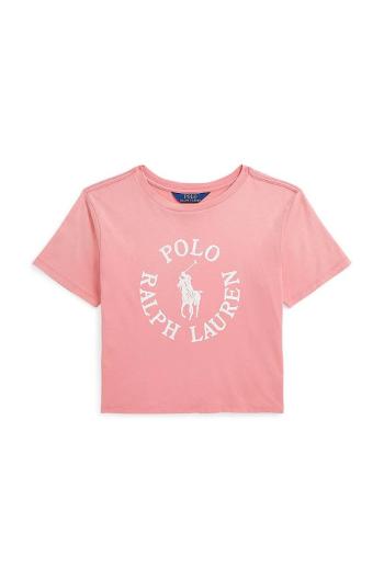 Dětské bavlněné tričko Polo Ralph Lauren růžová barva