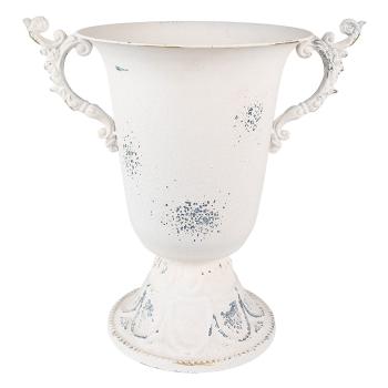 Béžová dekorační plechová váza/ květináč Fun Antique - 42*28*30 cm 6Y4743