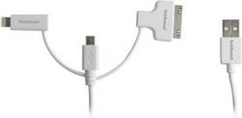 Kabel USB ⇔ microUSB/Apple Lightning/30 pin Hähnel 3 v 1