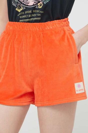 Kraťasy Billabong dámské, oranžová barva, s aplikací, high waist, EBJNS00108