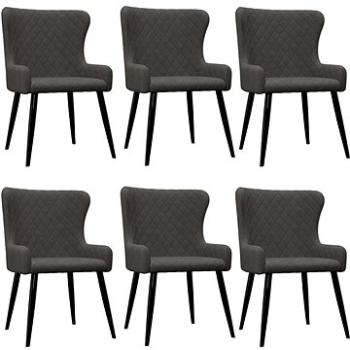 Jídelní židle 6 ks šedé samet (279166)